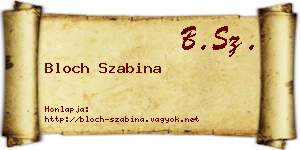 Bloch Szabina névjegykártya