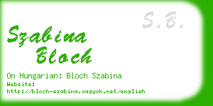 szabina bloch business card